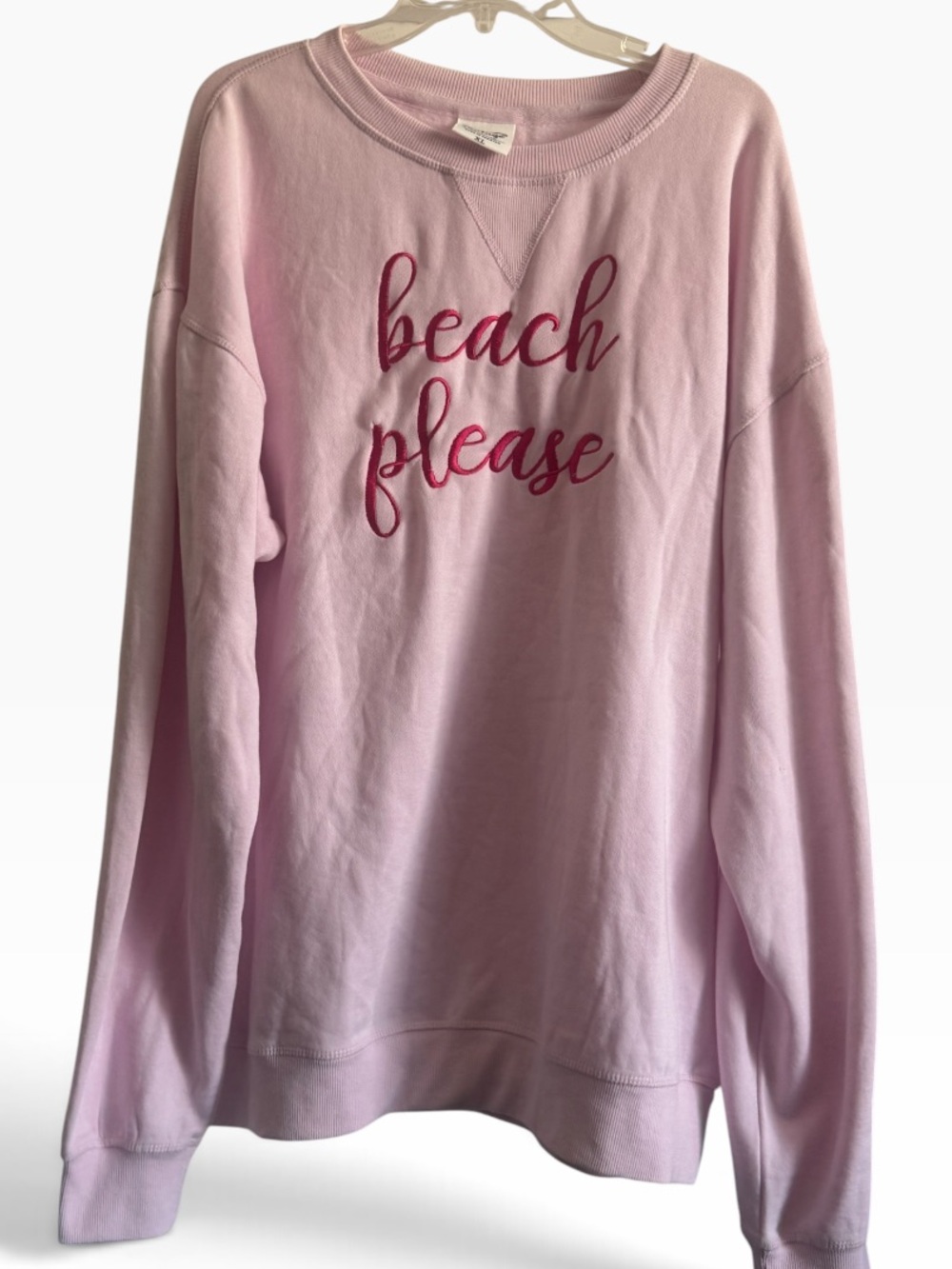 Beach Please Pink Crewneck Sweatshirt